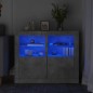 vidaXL Beistellschränke mit LED-Leuchten 2 Stk Betongrau Holzwerkstoff vidaXL Beistellschränke mit LED-Leuchten 2 Stk Betongrau Holzwerkstoff