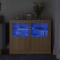 vidaXL Beistellschränke mit LED-Leuchten 2 Stk. Sonoma Eiche vidaXL Beistellschränke mit LED-Leuchten 2 Stk. Sonoma Eiche