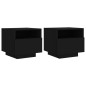 vidaXL Nachttische mit LED-Leuchten 2 Stk. Schwarz 40x39x37 cm vidaXL Nachttische mit LED-Leuchten 2 Stk. Schwarz 40x39x37 cm