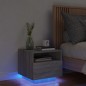 vidaXL Nachttisch mit LED-Leuchten Grau Sonoma 40x39x37 cm vidaXL Nachttisch mit LED-Leuchten Grau Sonoma 40x39x37 cm