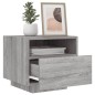 vidaXL Nachttisch mit LED-Leuchten Grau Sonoma 40x39x37 cm vidaXL Nachttisch mit LED-Leuchten Grau Sonoma 40x39x37 cm