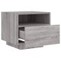 vidaXL Nachttisch mit LED-Leuchten Grau Sonoma 40x39x37 cm vidaXL Nachttisch mit LED-Leuchten Grau Sonoma 40x39x37 cm
