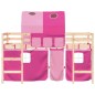 vidaXL Kinderhochbett mit Tunnel Rosa 80x200 cm Massivholz Kiefer vidaXL Kinderhochbett mit Tunnel Rosa 80x200 cm Massivholz Kiefer