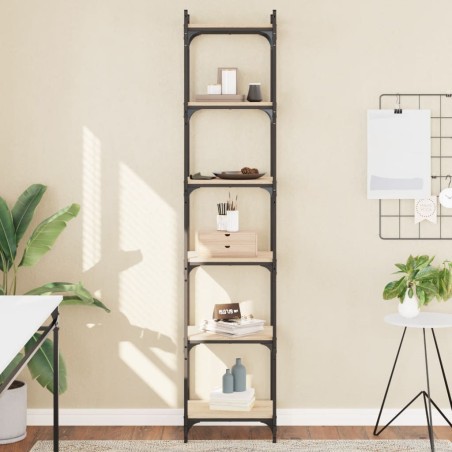 vidaXL Bücherregal 6 Böden Sonoma-Eiche 40x30x188 cm Holzwerkstoff