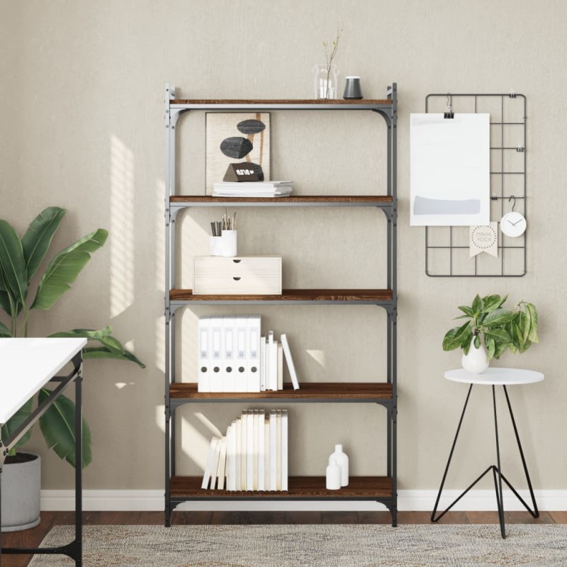 vidaXL Bücherregal 5 Böden Braun Eiche-Optik 80x30x154cm Holzwerkstoff vidaXL Bücherregal 5 Böden Braun Eiche-Optik 80x30x154cm Holzwerkstoff
