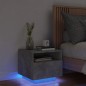 vidaXL Nachttisch mit LED-Leuchten Betongrau 40x39x37 cm vidaXL Nachttisch mit LED-Leuchten Betongrau 40x39x37 cm