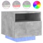 vidaXL Nachttisch mit LED-Leuchten Betongrau 40x39x37 cm vidaXL Nachttisch mit LED-Leuchten Betongrau 40x39x37 cm