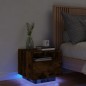 vidaXL Nachttisch mit LED-Leuchten Räuchereiche 40x39x37 cm vidaXL Nachttisch mit LED-Leuchten Räuchereiche 40x39x37 cm