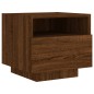 vidaXL Nachttisch mit LED-Leuchten Braun Eichen-Optik 40x39x37 cm vidaXL Nachttisch mit LED-Leuchten Braun Eichen-Optik 40x39x37 cm