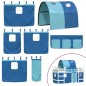 vidaXL Kinderhochbett mit Tunnel Blau 90x200 cm Massivholz Kiefer vidaXL Kinderhochbett mit Tunnel Blau 90x200 cm Massivholz Kiefer
