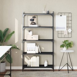 vidaXL Bücherregal 5 Böden Schwarz 80x30x154 cm Holzwerkstoff
