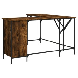 vidaXL Schreibtisch Räuchereiche 141x141x75 cm Holzwerkstoff