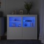 vidaXL Beistellschränke mit LED-Leuchten 2 Stk. Weiß Holzwerkstoff vidaXL Beistellschränke mit LED-Leuchten 2 Stk. Weiß Holzwerkstoff
