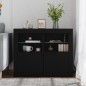 vidaXL Beistellschränke mit LED-Leuchten 2 Stk. Schwarz Holzwerkstoff vidaXL Beistellschränke mit LED-Leuchten 2 Stk. Schwarz Holzwerkstoff