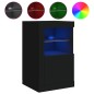 vidaXL Beistellschränke mit LED-Leuchten 2 Stk. Schwarz Holzwerkstoff vidaXL Beistellschränke mit LED-Leuchten 2 Stk. Schwarz Holzwerkstoff