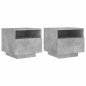 vidaXL Nachttische mit LED-Leuchten 2 Stk. Betongrau 40x39x37 cm vidaXL Nachttische mit LED-Leuchten 2 Stk. Betongrau 40x39x37 cm