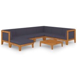 vidaXL 8-tlg. Garten-Lounge-Set mit Kissen Akazie Massivholz