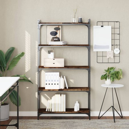 vidaXL Bücherregal 5 Böden Räuchereiche 80x30x154 cm Holzwerkstoff