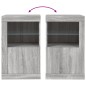 vidaXL Beistellschränke mit LED-Leuchten 2 Stk. Grau Sonoma vidaXL Beistellschränke mit LED-Leuchten 2 Stk. Grau Sonoma
