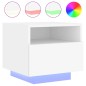 vidaXL Nachttische mit LED-Leuchten 2 Stk. Weiß 40x39x37 cm vidaXL Nachttische mit LED-Leuchten 2 Stk. Weiß 40x39x37 cm
