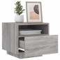 vidaXL Nachttische mit LED-Leuchten 2 Stk. Grau Sonoma 40x39x37 cm vidaXL Nachttische mit LED-Leuchten 2 Stk. Grau Sonoma 40x39x37 cm