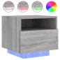 vidaXL Nachttische mit LED-Leuchten 2 Stk. Grau Sonoma 40x39x37 cm vidaXL Nachttische mit LED-Leuchten 2 Stk. Grau Sonoma 40x39x37 cm