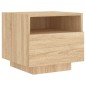 vidaXL Nachttisch mit LED-Leuchten Sonoma Eiche 40x39x37 cm vidaXL Nachttisch mit LED-Leuchten Sonoma Eiche 40x39x37 cm