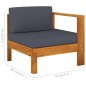 vidaXL 10-tlg. Garten-Lounge-Set mit Dunkelgrauen Auflagen Akazienholz vidaXL 10-tlg. Garten-Lounge-Set mit Dunkelgrauen Auflagen Akazienholz