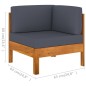 vidaXL 10-tlg. Garten-Lounge-Set mit Dunkelgrauen Auflagen Akazienholz vidaXL 10-tlg. Garten-Lounge-Set mit Dunkelgrauen Auflagen Akazienholz