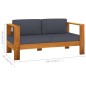 vidaXL 10-tlg. Garten-Lounge-Set mit Dunkelgrauen Auflagen Akazienholz vidaXL 10-tlg. Garten-Lounge-Set mit Dunkelgrauen Auflagen Akazienholz