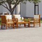 vidaXL 5-tlg. Garten-Lounge-Set mit Kissen Massivholz Akazie vidaXL 5-tlg. Garten-Lounge-Set mit Kissen Massivholz Akazie