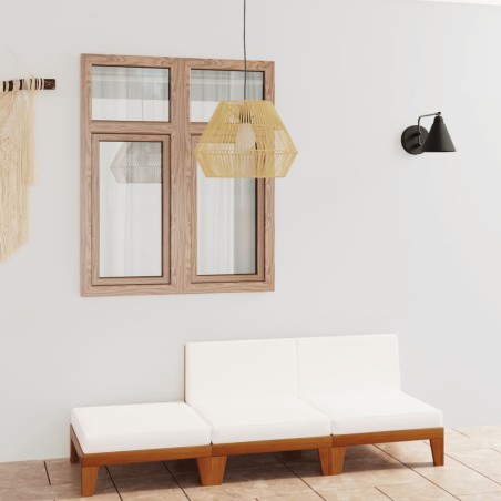 vidaXL 3-tlg. Garten-Lounge-Set mit Kissen Massivholz Akazie