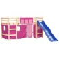 vidaXL Kinderhochbett mit Vorhängen Rosa 80x200 cm Massivholz Kiefer vidaXL Kinderhochbett mit Vorhängen Rosa 80x200 cm Massivholz Kiefer