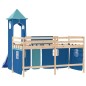 vidaXL Kinderhochbett mit Turm Blau 80x200 cm Massivholz Kiefer vidaXL Kinderhochbett mit Turm Blau 80x200 cm Massivholz Kiefer