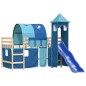 vidaXL Kinderhochbett mit Turm Blau 80x200 cm Massivholz Kiefer vidaXL Kinderhochbett mit Turm Blau 80x200 cm Massivholz Kiefer