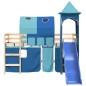 vidaXL Kinderhochbett mit Turm Blau 80x200 cm Massivholz Kiefer vidaXL Kinderhochbett mit Turm Blau 80x200 cm Massivholz Kiefer
