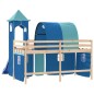 vidaXL Kinderhochbett mit Turm Blau 80x200 cm Massivholz Kiefer vidaXL Kinderhochbett mit Turm Blau 80x200 cm Massivholz Kiefer