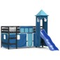 vidaXL Kinderhochbett mit Turm Blau 90x200 cm Massivholz Kiefer vidaXL Kinderhochbett mit Turm Blau 90x200 cm Massivholz Kiefer