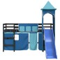 vidaXL Kinderhochbett mit Turm Blau 90x200 cm Massivholz Kiefer vidaXL Kinderhochbett mit Turm Blau 90x200 cm Massivholz Kiefer