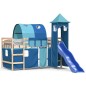vidaXL Kinderhochbett mit Turm Blau 90x200 cm Massivholz Kiefer vidaXL Kinderhochbett mit Turm Blau 90x200 cm Massivholz Kiefer