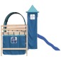 vidaXL Kinderhochbett mit Turm Blau 90x200 cm Massivholz Kiefer vidaXL Kinderhochbett mit Turm Blau 90x200 cm Massivholz Kiefer