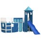 vidaXL Kinderhochbett mit Turm Blau 90x190 cm Massivholz Kiefer vidaXL Kinderhochbett mit Turm Blau 90x190 cm Massivholz Kiefer