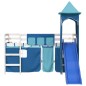 vidaXL Kinderhochbett mit Turm Blau 90x190 cm Massivholz Kiefer vidaXL Kinderhochbett mit Turm Blau 90x190 cm Massivholz Kiefer