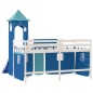 vidaXL Kinderhochbett mit Turm Blau 90x190 cm Massivholz Kiefer vidaXL Kinderhochbett mit Turm Blau 90x190 cm Massivholz Kiefer