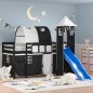 vidaXL Kinderhochbett mit Turm Weiß & Schwarz 90x190 cm Kiefernholz vidaXL Kinderhochbett mit Turm Weiß & Schwarz 90x190 cm Kiefernholz