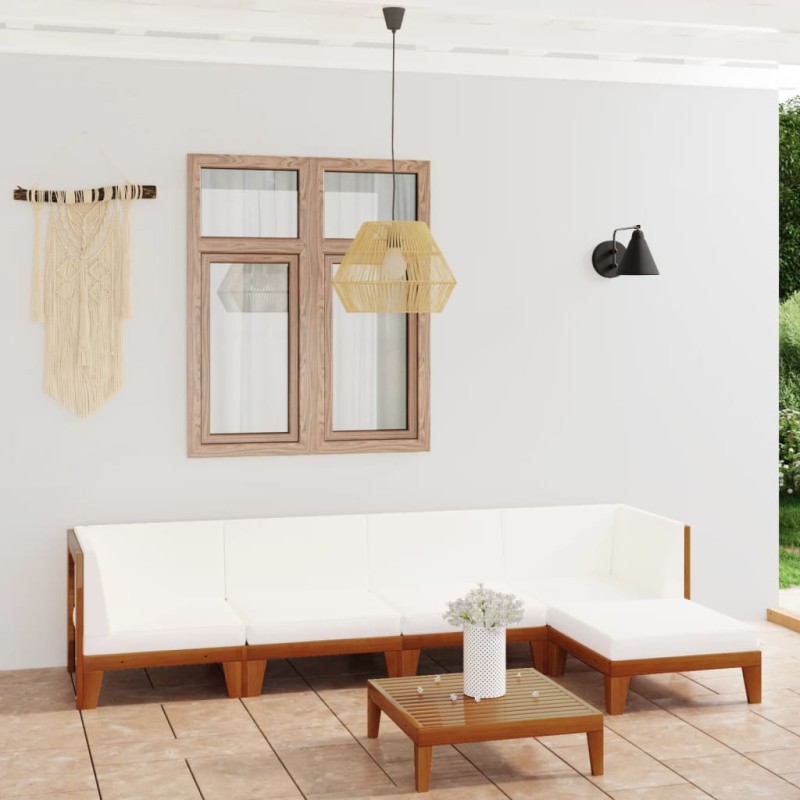 6-tlg. Garten-Lounge-Set mit Kissen Massivholz Akazie 6-tlg. Garten-Lounge-Set mit Kissen Massivholz Akazie