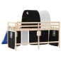 vidaXL Kinderhochbett mit Tunnel Weiß & Schwarz 90x190 cm Kiefernholz vidaXL Kinderhochbett mit Tunnel Weiß & Schwarz 90x190 cm Kiefernholz
