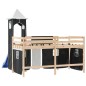vidaXL Kinderhochbett mit Turm Weiß & Schwarz 80x200 cm Kiefernholz vidaXL Kinderhochbett mit Turm Weiß & Schwarz 80x200 cm Kiefernholz