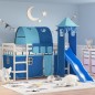 vidaXL Kinderhochbett mit Turm Blau 80x200 cm Massivholz Kiefer vidaXL Kinderhochbett mit Turm Blau 80x200 cm Massivholz Kiefer