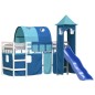 vidaXL Kinderhochbett mit Turm Blau 80x200 cm Massivholz Kiefer vidaXL Kinderhochbett mit Turm Blau 80x200 cm Massivholz Kiefer